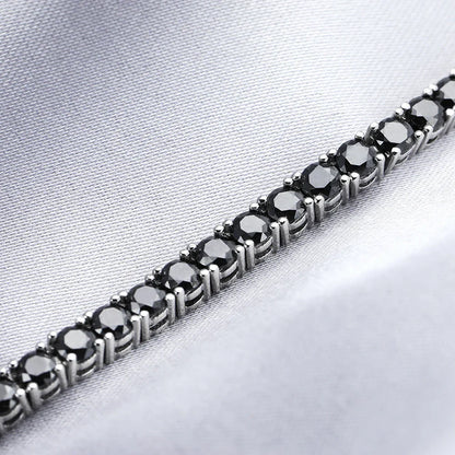 GRA Certified 3mm 0.1CT Gradient Color Black Grey White Moissanite Tennis Bracelet for Men Woman 925 Silver Link Bracelets