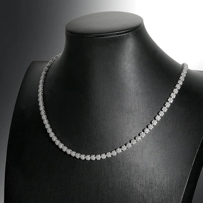 7.5 - 12.81ct D VVS1 Moissanite Tennis Necklaces for Women GRA Certified 925 Sterling Silver Plated 18k Flower Necklace