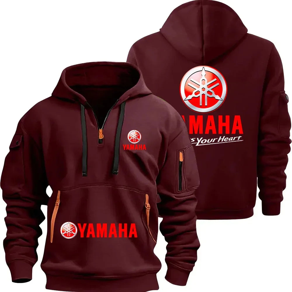 Yamaha Motorcycle Racing Team Men's Half Zipper Hoodie Spring Pullover Sweatshirt New 2026 Sports Clothing for Male