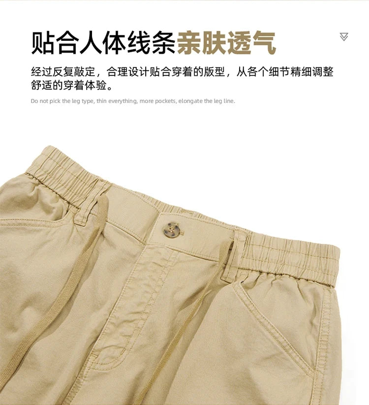 Men Spring Casual Tactical Cargo Shorts Men Multi Pocket Outdoor Shorts Men Breathable Sports Workout Daily Wear Male Shorts