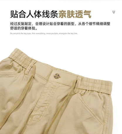 Men Spring Casual Tactical Cargo Shorts Men Multi Pocket Outdoor Shorts Men Breathable Sports Workout Daily Wear Male Shorts