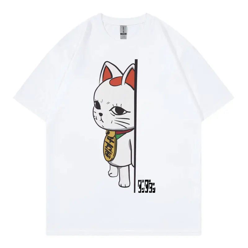 Japan Anime Dandadan Turbo Granny Cat Graphic T Shirt Fashion Cartoon Oversized T-shirt Men Women Vintage Casual Cotton T-shirts