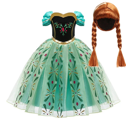 Children Anna Elsa Dress Girls Princess Cosplay Costume Kids Snow Queen Sequined Elegant Dress Girl Christmas Carnival Clothes