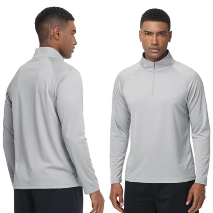 Summer Men UPF 50+ Long Sleeve T-Shirt, Breathable Rash Guard Pullover Tops for Sport Fishing Running Beach Surfing