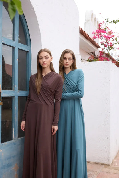 AS SS26 Flowy elegance wrap Maxi dress lightweight fabric flattering dressy woman clothes