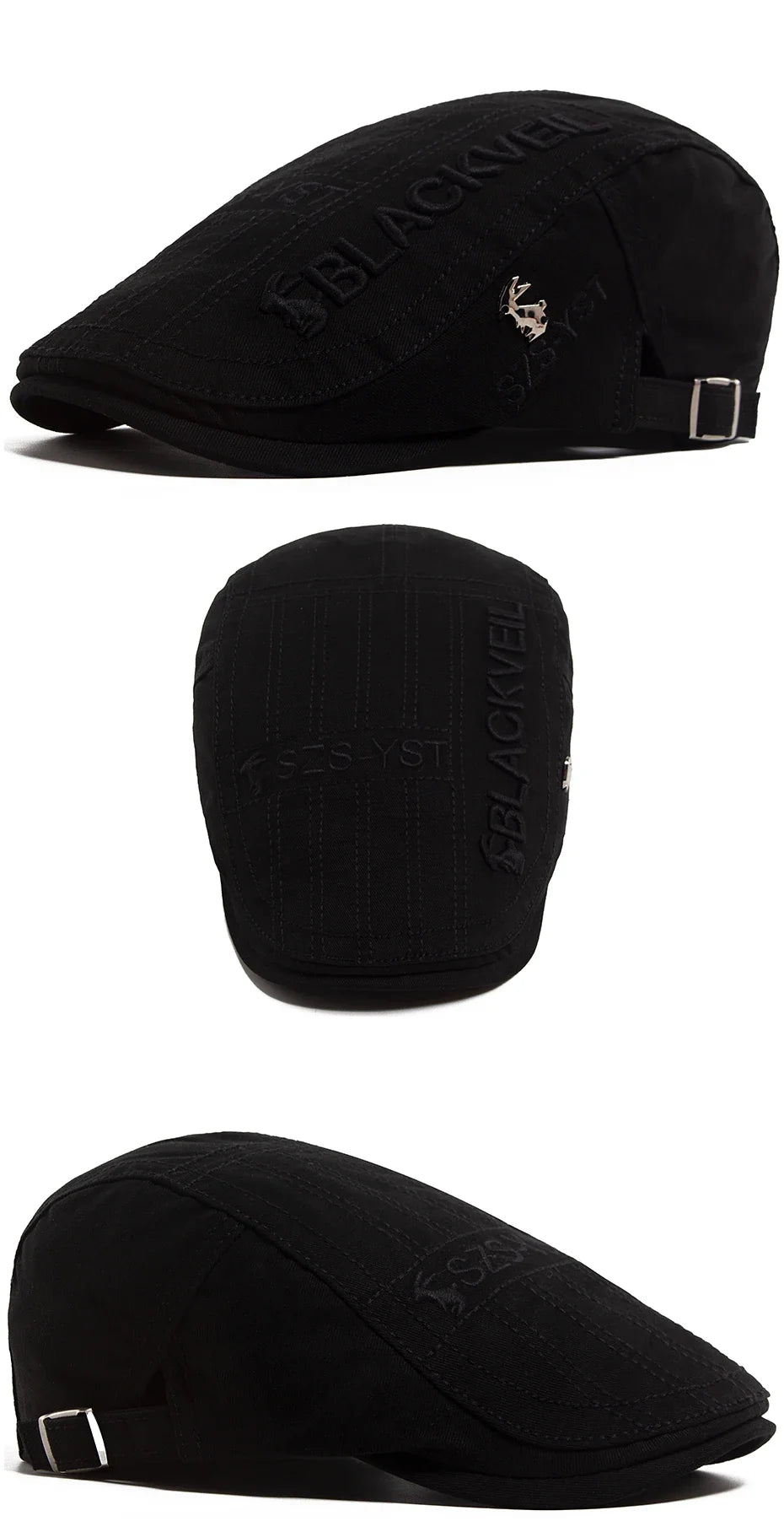 Men Beret Fashion Rabbit Embroidery Flat Caps Spring Summer Visor For Male Fashion Vintage Newsboy Cap Casual Berets Adjustable