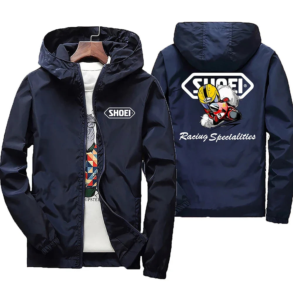 2026 New high-quality men's windproof jacket, large waterproof jacket with mountain and bicycle hood, for spring and autumn