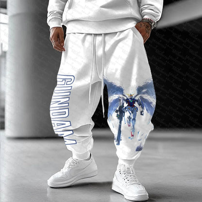 White Gundam Wing Hoodie Men Women Autumn Winter Loose Casual Streetwear Running Fitness Anime Cosplay Sweatshirt