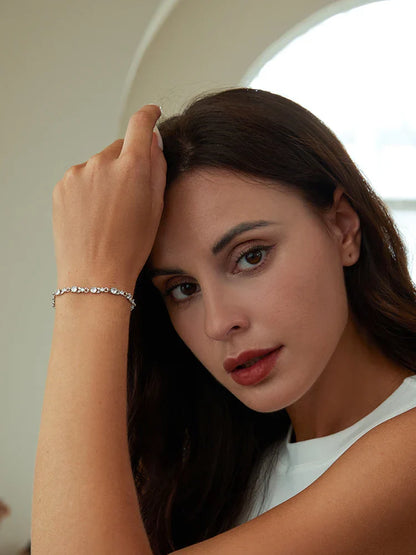 Authentic Luxury Multi-color Zircon Bracelet Rose Gold Color Chain Link Bracelet for Women Birthday Crystal Jewelry