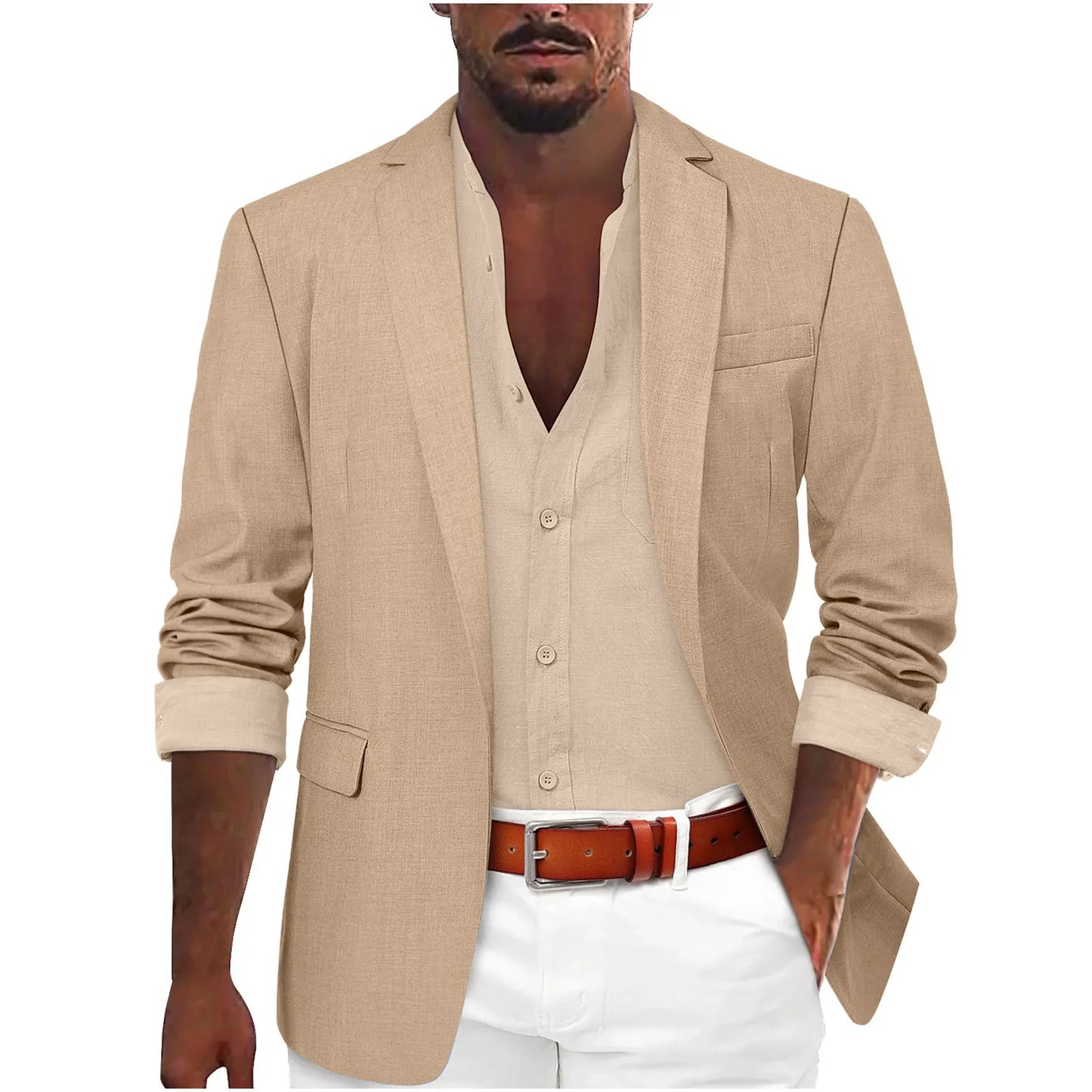2026 Fashion Men's Clothing Business Casual Blazer Coats Classic Single Button Slim Fit Suit Jackets Elegant Gentleman Suit Tops