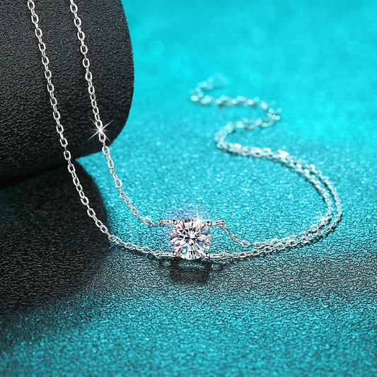 Bracelets en moissanite 1 carat 6,5 mm couleur D pour femme, chaîne classique à quatre griffes, 100 % argent sterling 925, bijoux étincelants