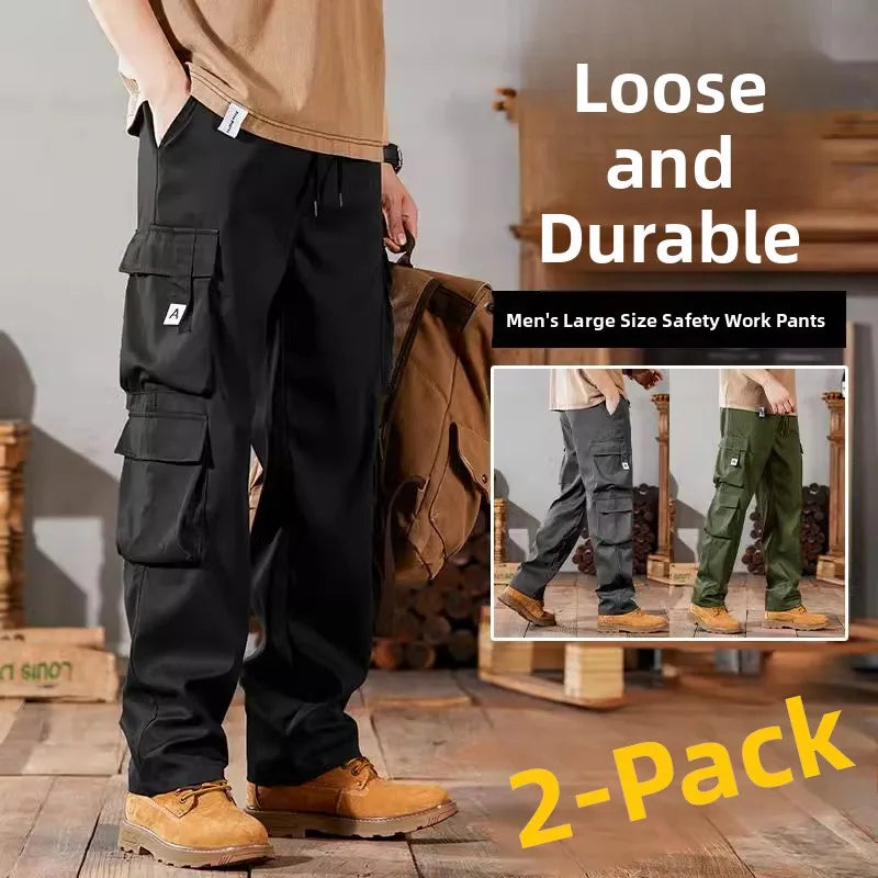 Men's Casual Workwear Pants Large Size 2024 New Style Durable Leisure Set for Construction Work Summer Wear Elastic Cuff