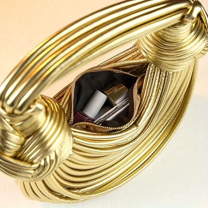 Ladies2025New Luxury Designer Handbags Hand-woven Noodle Bag Knot Bag silver Dinner Bag