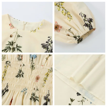 AP SS26 Women Smock Floral Dress Sweet Style