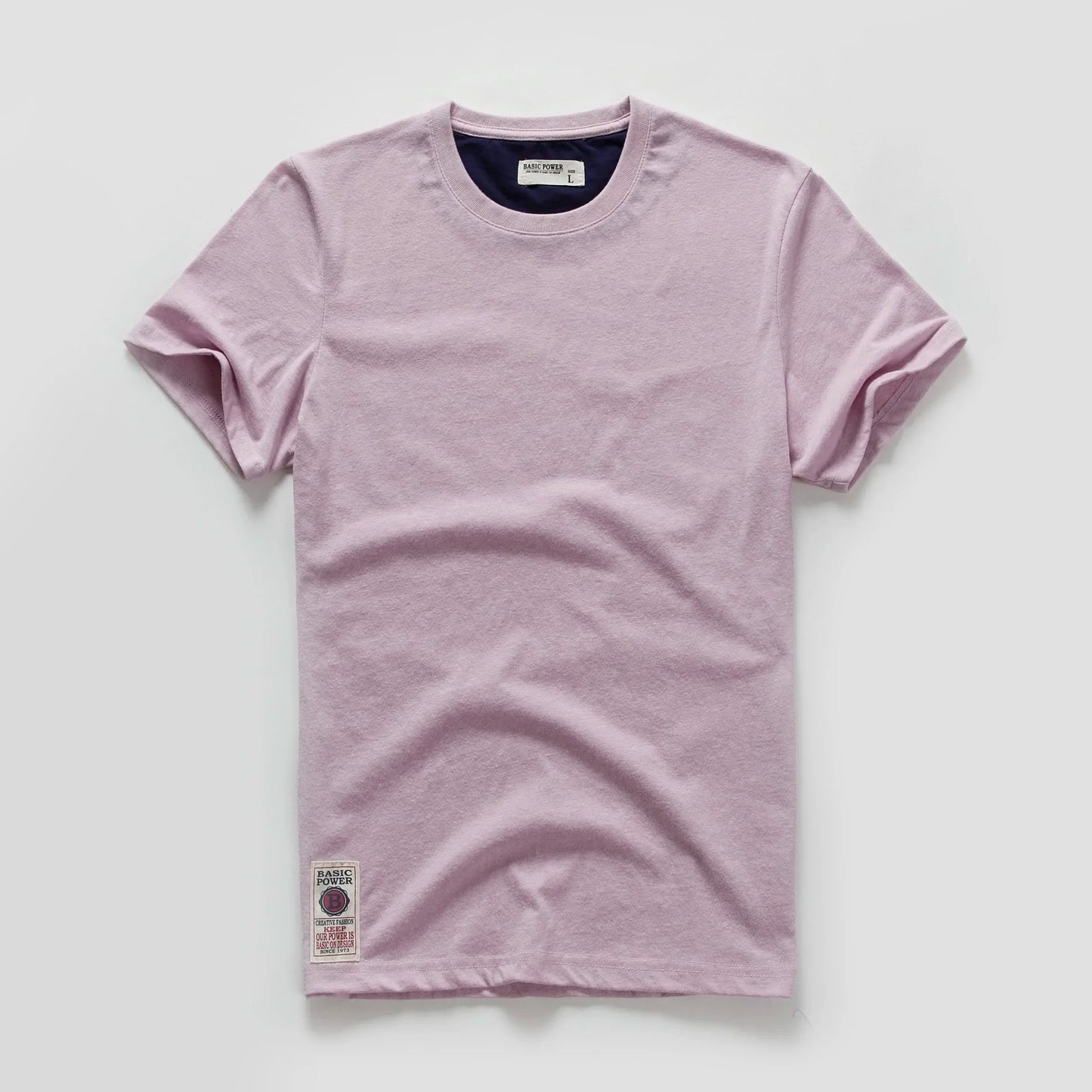 Men's T-Shirt Summer Cotton Solid T-Shirt Men's Short Sleeve Tee Fancy Yarns High Quality Classical Tops T Shirts Color Wine Blu