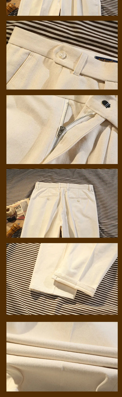 American Retro Lvy Ivy Loose Wide Leg Pants Men's Cotton Straight Leg Casual Pants 9-Inch Pants Can Be Customized