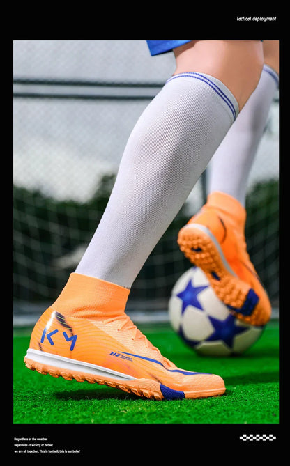 New Men Soccer Shoes Breathable Cleats Adult Outdoor Sport Football Boots Training Boys Long Spikes Non Slip Match Comfortable