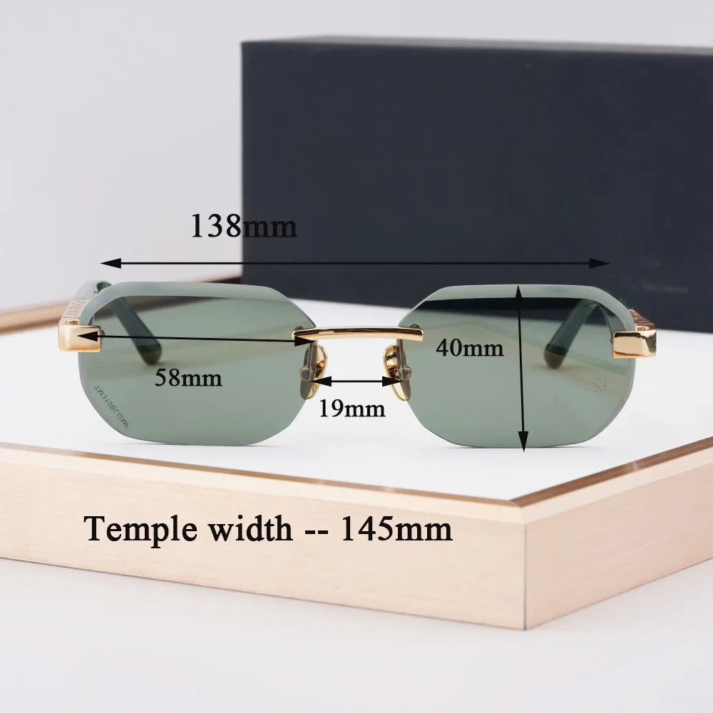 Boundless Germany Designer Sunglasses Square Men Women Alloy Acetate Luxury Brand Trendy Classical Diamond Cutting UV400 Gafas