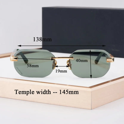 Boundless Germany Designer Sunglasses Square Men Women Alloy Acetate Luxury Brand Trendy Classical Diamond Cutting UV400 Gafas