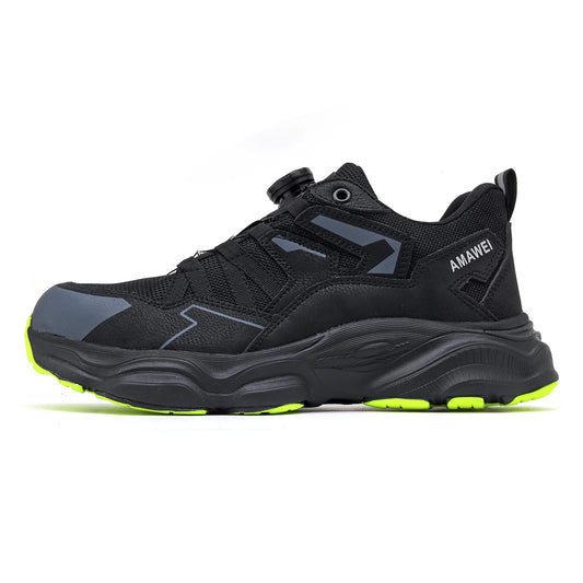 Mens Steel Toe Safety Shoes with Anti-Smash Industrial Shoes Non-Slip Hiking Boots Breathable Mesh for Construction/Warehouse