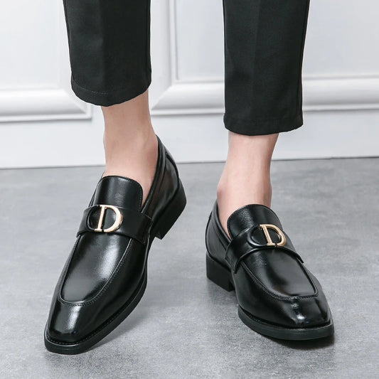 Men Loafers PU Low Heel Professional Classic Comfortable Business Men Shoes Size 38-46