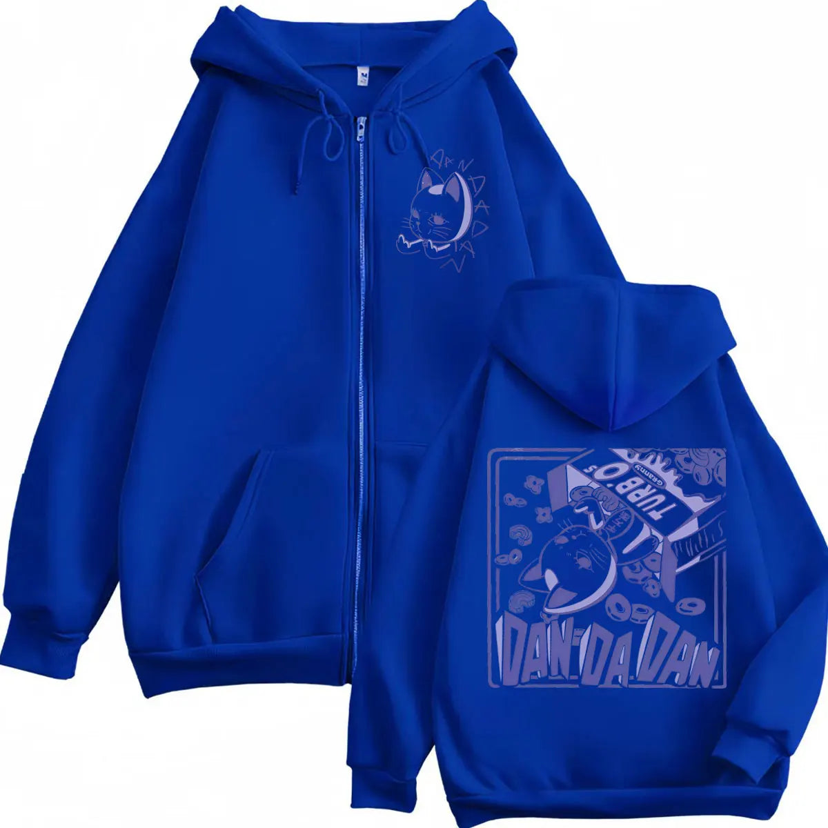 Anime Dandadan Turbo Granny Double Sided Print Zipper Hoodie Japanese Manga Style Zip Up Sweatshirts Men Women Casual Pullovers