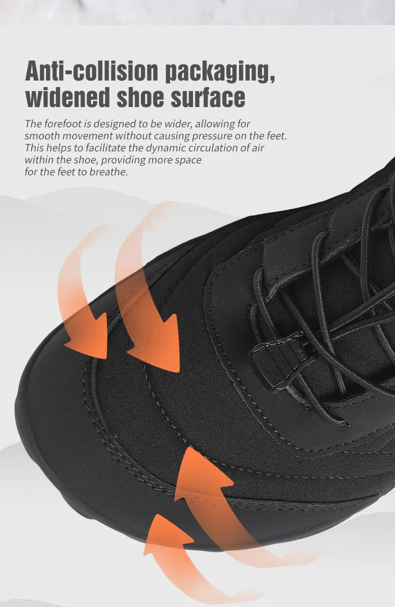 New Winter Booties Outdoor Waterproof Barefoot Boots For Men Ankle Boots Plush Warm Snow Shoes Non-slip Casual Sneakers Big Size