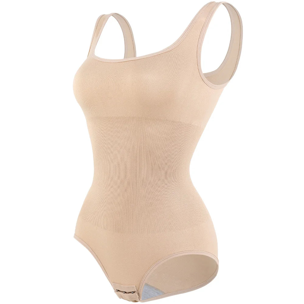 Women's Wide Strap Tummy Control Shapewear Bodysuit Comfortable Non-Slip Fitness Wear for Abdomen Toning Stylish Daily Wear Outf