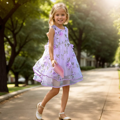 Summer Girls Flower Dress Kids Girl Beach Dresses Chiffon Kids Dresses Floral Teenager Girls Clothes 6 8 10 12 14 Year