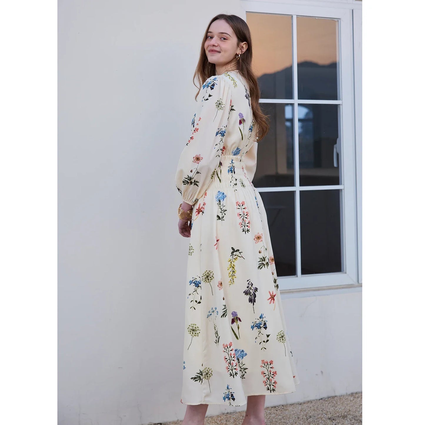 AP SS26 Women Smock Floral Dress Sweet Style