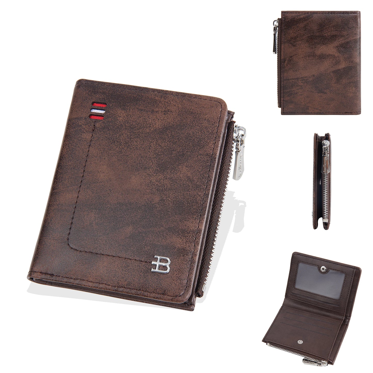 New PU Leather Men Wallets High Quality Zipper Short Desigh Card Holder Male Purse Vintage Coin Holder Men Wallets