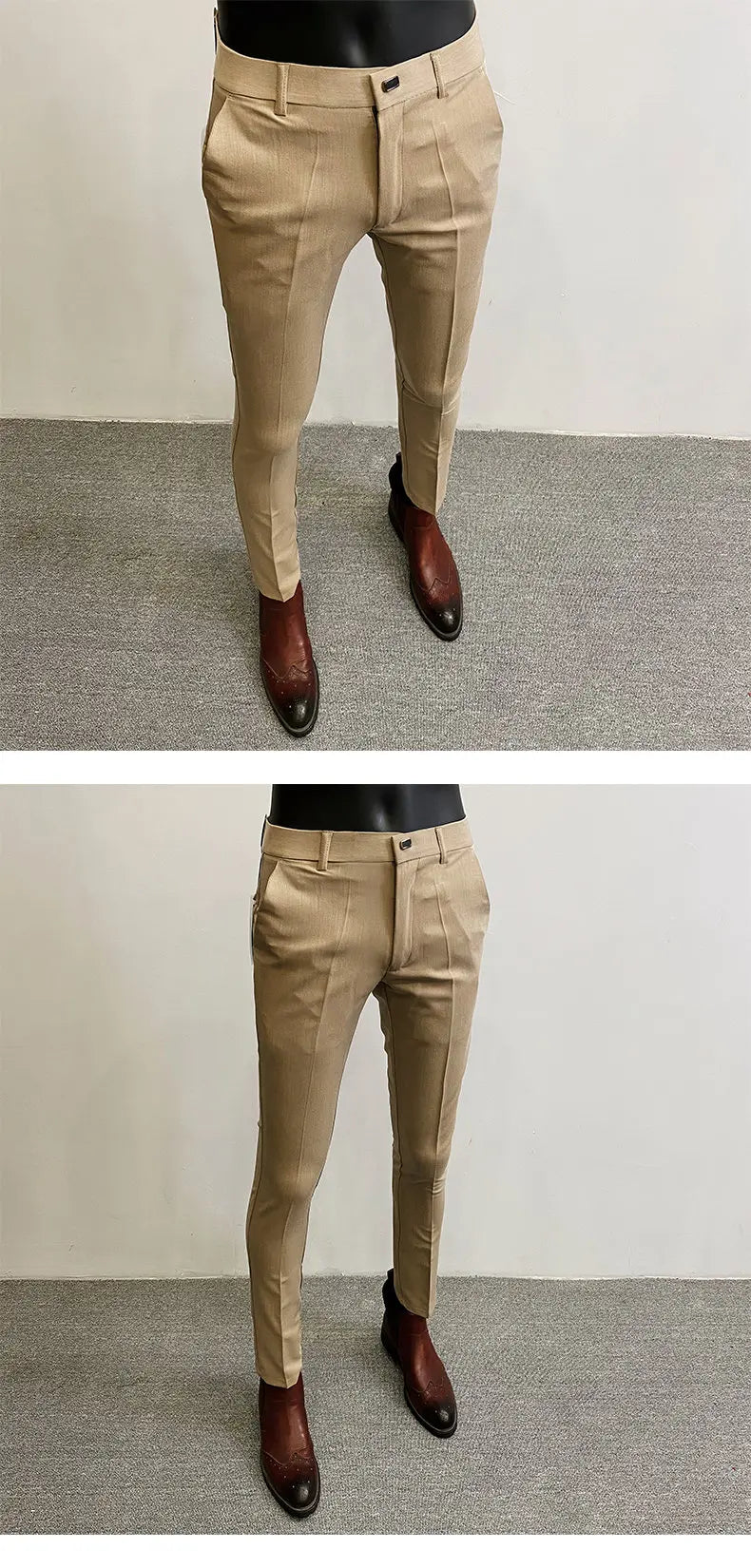 2024 Summer New Men's Casual Stretch Suit Pants Men Fashion Slim Fit Solid Color Formal Business Social Office Trouser 36-28