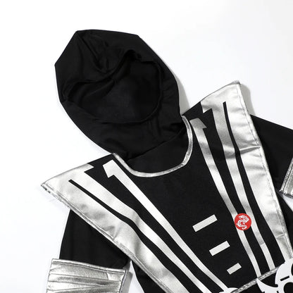 Boy  Ninja Costume Masked Warrior Outfit Cartoon Hero Halloween Party Performance Costume Includes Ninja Toy Knife Birthday Gift