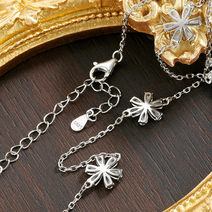 Pear Cut Flower Moissanite Necklaces for Women GRA Certified Lab Moissanite s925 Sterling Silver Chain Dainty Necklace