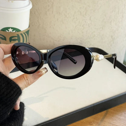European and American Versatile Pearl Sunglasses for Women, High-End Celebrity Style Fashionable Polarized Sunglasses
