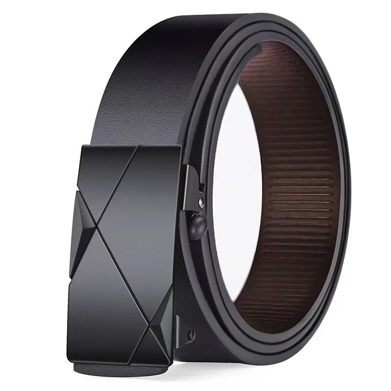 2025 New Men's Business Belt Alloy Automatic Buckle Belt Fashion Belt Luxury Jeans Belt PU Leather High-Quality Straps
