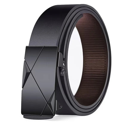 2025 New Men's Business Belt Alloy Automatic Buckle Belt Fashion Belt Luxury Jeans Belt PU Leather High-Quality Straps