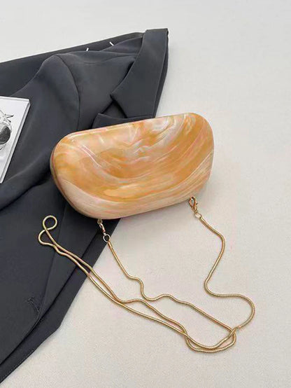 Women's Sealed Box Shaped Acrylic Clutch Fashion Dinner Wedding Party Handbag Elegant Luxury Designer Crossbody Shoulder Bag