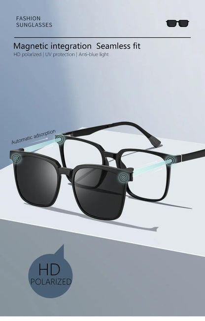 NEW IN Magnetic Clip on Optical Myopia Glasses For Men Women Polarized Sunglasses Prescription Reading Glasses TJ2190