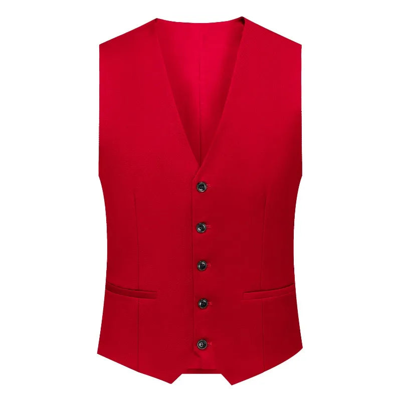 Man Waistcoat Single-breasted V-neck Male Suit Vest Simple Solid Color Comfortable Business Casual Versatile Men Vest