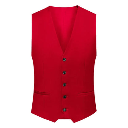 Man Waistcoat Single-breasted V-neck Male Suit Vest Simple Solid Color Comfortable Business Casual Versatile Men Vest