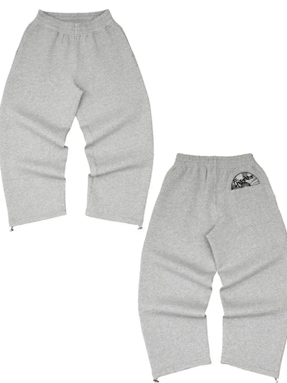 2026 Trendy High Street Retro Casual Streetwear Men's Sports Suit Y2K Harajuku Embroidered Hoodie men Hip-hop Loose Sweatpants
