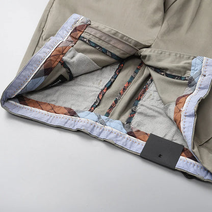 97% Cotton Straight Casual Pants Business formal Black Blue Stretch Mens Trousers Khaki Brown Mens Pants