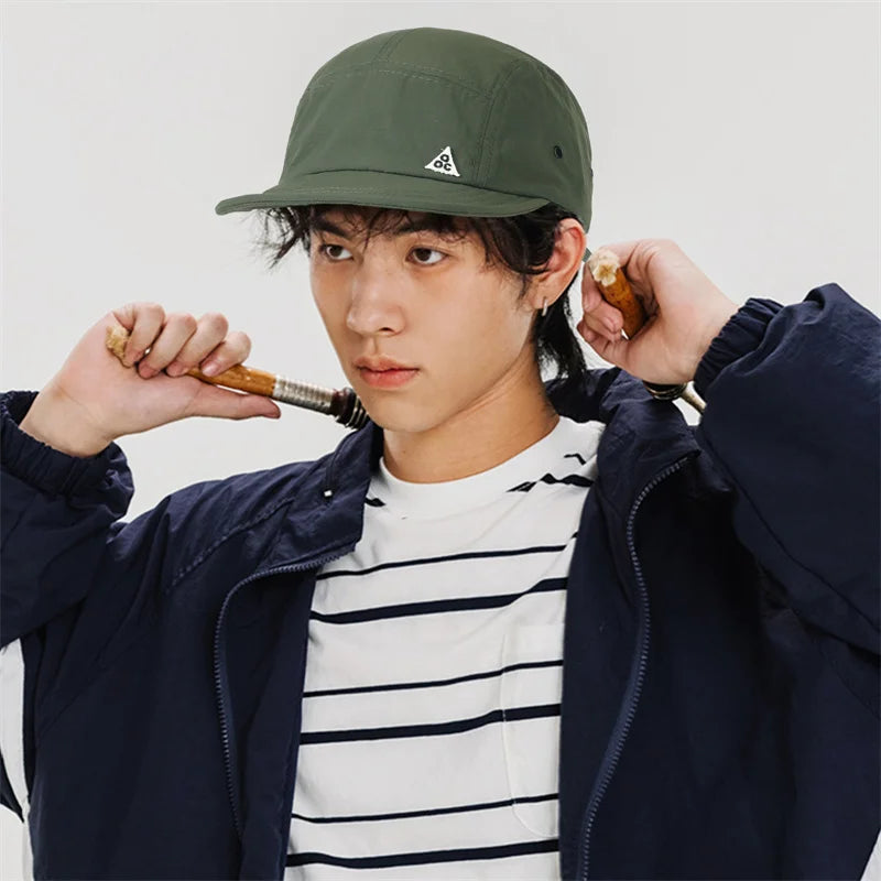 Outdoor Quick-Dry Baseball Cap Women's Korea Short Brim Baseball Hat Men and Women Casual Street Soft Brim Five-Piece Sun Hat