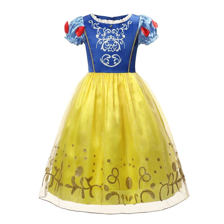 Muababy Princess Dress for Girls Aurora Belle Elsa Jasmine Cosplay Costume Party Halloween Carnival Outfit Kids 2-8Y Vestido