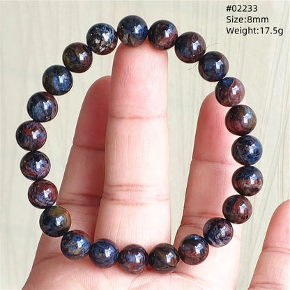 Natural Blue Pietersite Bracelet Women Men Beads Round Beads Chatoyant Cat Eye Fire Pietersite Namibia AAAAAA