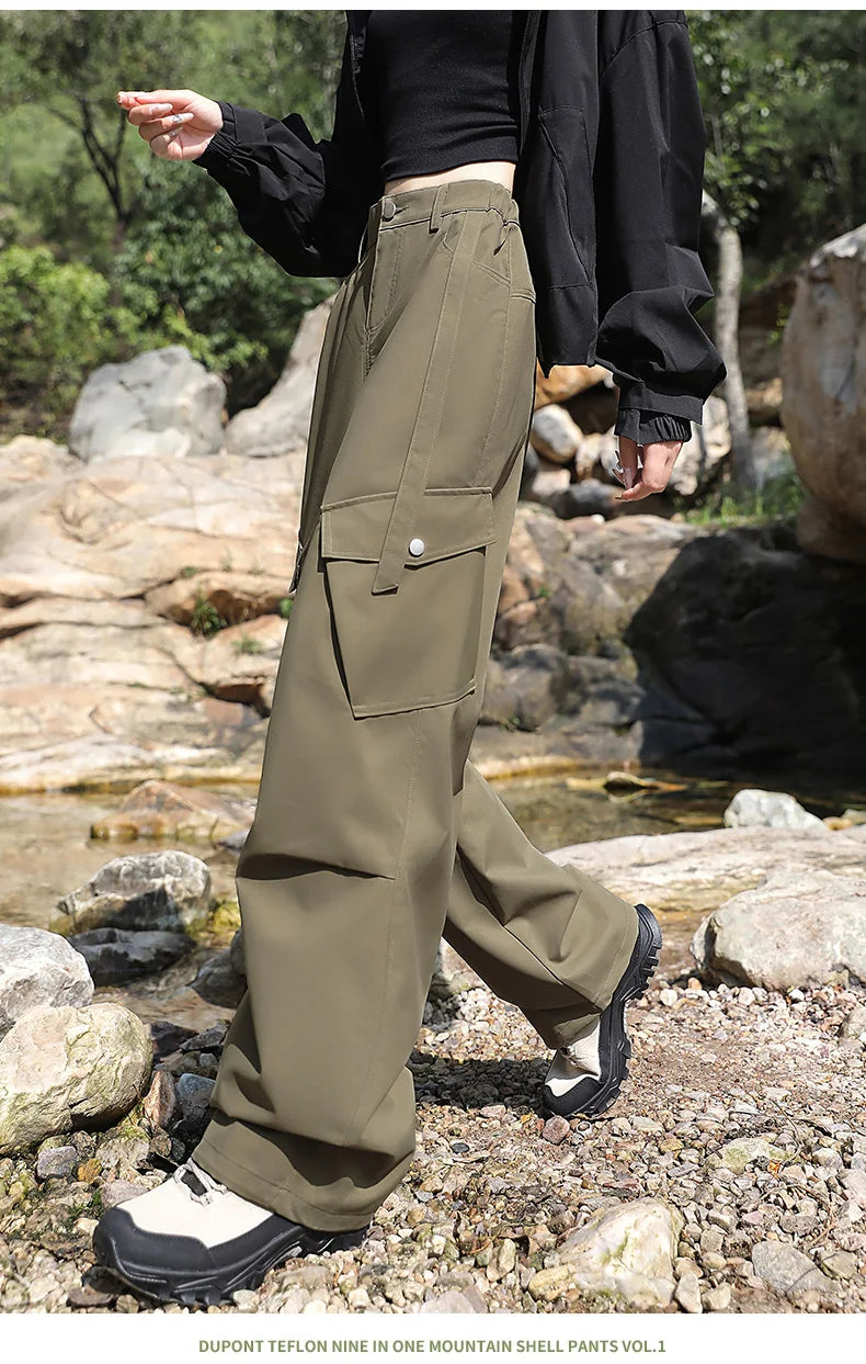 Outdoor Hiking Pants Woman 3 In 1 Removable Fleece Waterproof Camping Trousers Winter Large Pocket Windproof Cycling Travel Pant