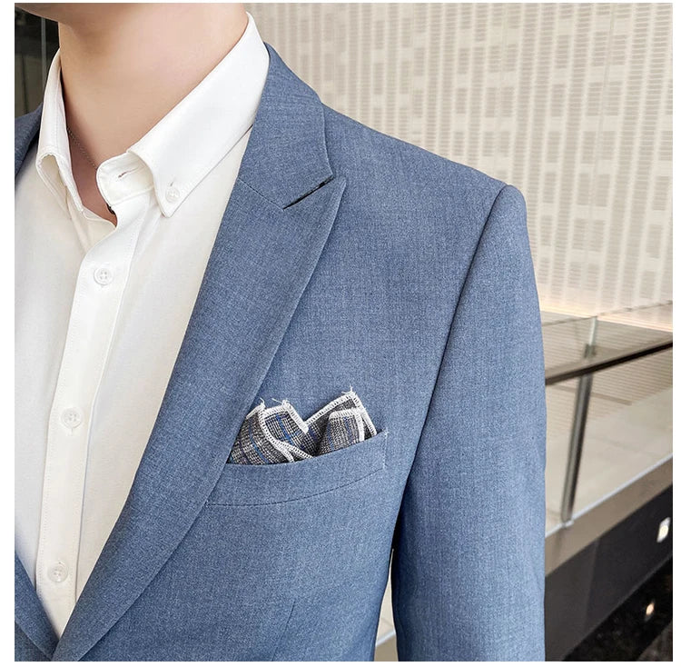2025 Men's Business Suit Slim-fit Wedding Dress Two-piece Set M-4XL Stylish Handsome All-in-one Banquet Trousers