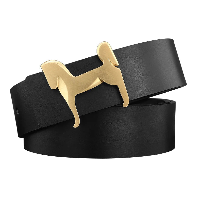 High grade Stainless steel horse slide buckle men belts 3.8cm wide genuine leather Waistband cowboy casual ceinture homme