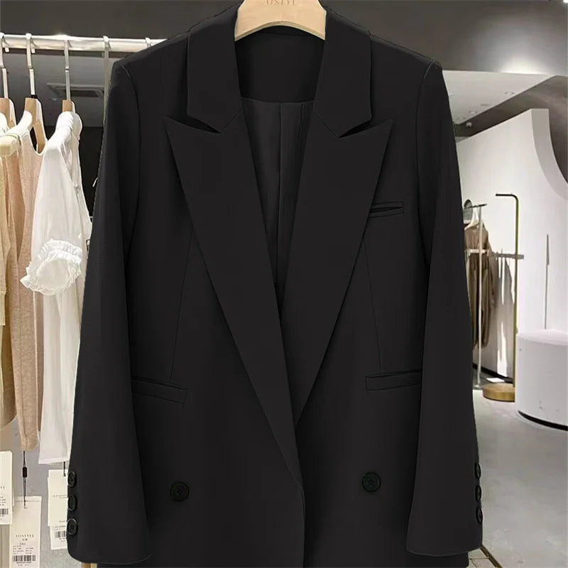 New Women Elegant Straight Suit Jacket Casual Office Lady Blazer High-end Clothes Spring Autumn Cardigan Jacket Female Outerwear